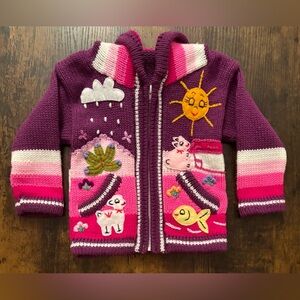 NWOT Handmade Zip-Up Hooded Angora Sweater